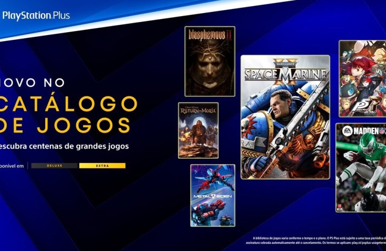 PlayStation Plus recebe Warhammer 40K: Space Marine II e Persona 5 Royal no catálogo de Março de 2026 - PG Games Brasil