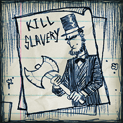 Não. Tem um pôster do Abraham Lincoln atrás de mim. Será que ela tá sorrindo pro pôster? Seria meio esquisito.